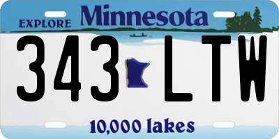 MN license plate 343LTW