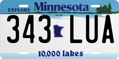 MN license plate 343LUA