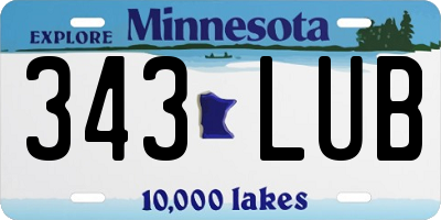 MN license plate 343LUB