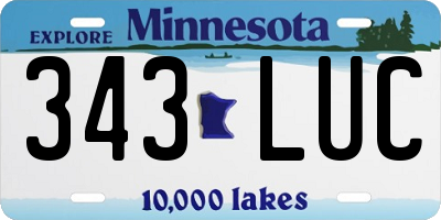 MN license plate 343LUC
