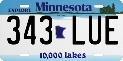 MN license plate 343LUE