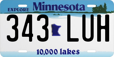 MN license plate 343LUH