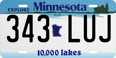 MN license plate 343LUJ