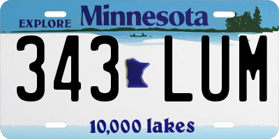 MN license plate 343LUM