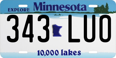 MN license plate 343LUO
