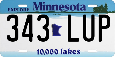 MN license plate 343LUP