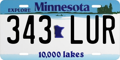MN license plate 343LUR