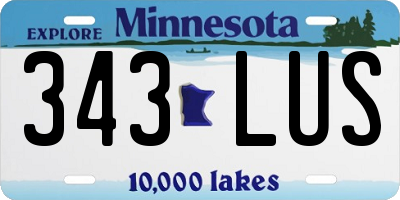 MN license plate 343LUS