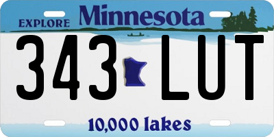 MN license plate 343LUT