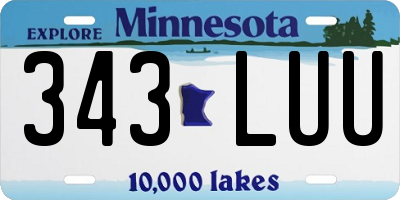 MN license plate 343LUU