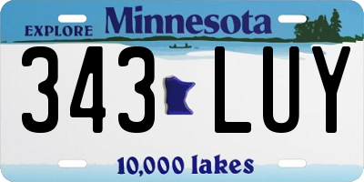MN license plate 343LUY