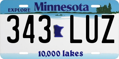 MN license plate 343LUZ