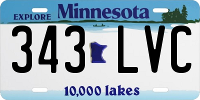 MN license plate 343LVC