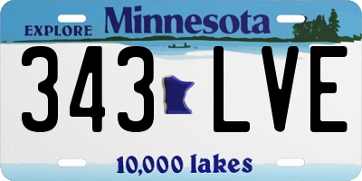 MN license plate 343LVE