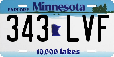 MN license plate 343LVF