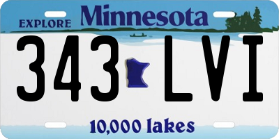 MN license plate 343LVI