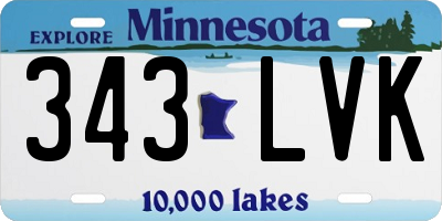 MN license plate 343LVK