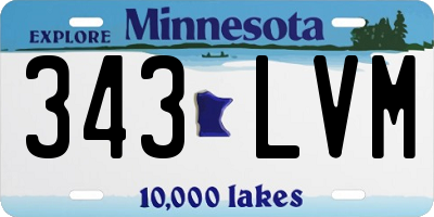 MN license plate 343LVM