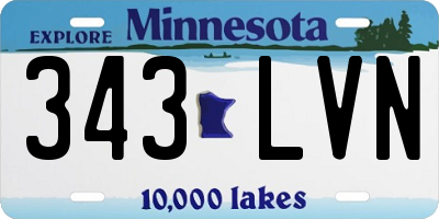 MN license plate 343LVN