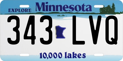 MN license plate 343LVQ