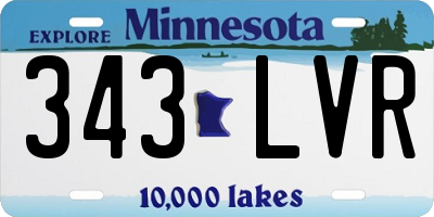 MN license plate 343LVR