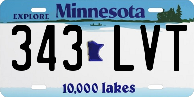 MN license plate 343LVT