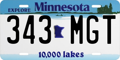 MN license plate 343MGT