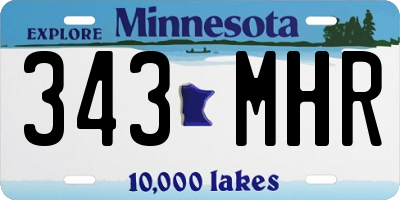 MN license plate 343MHR