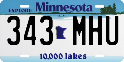 MN license plate 343MHU