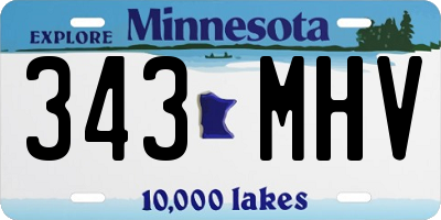 MN license plate 343MHV