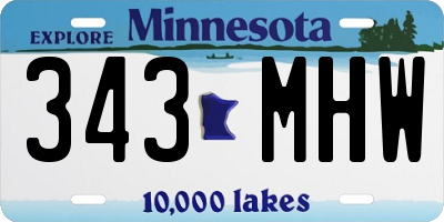 MN license plate 343MHW
