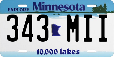 MN license plate 343MII