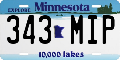 MN license plate 343MIP