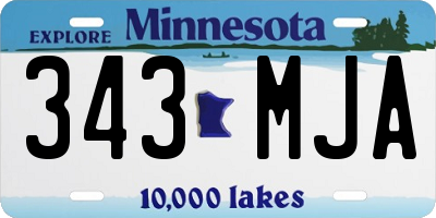 MN license plate 343MJA