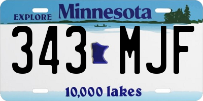 MN license plate 343MJF