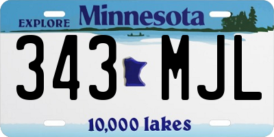 MN license plate 343MJL