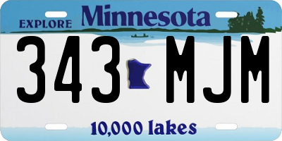 MN license plate 343MJM