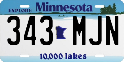 MN license plate 343MJN