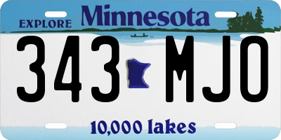 MN license plate 343MJO