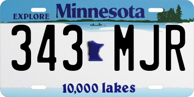 MN license plate 343MJR