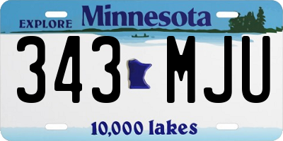 MN license plate 343MJU