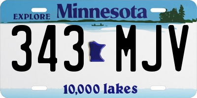 MN license plate 343MJV