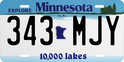 MN license plate 343MJY