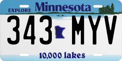 MN license plate 343MYV