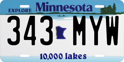 MN license plate 343MYW