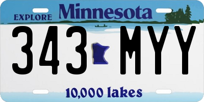 MN license plate 343MYY