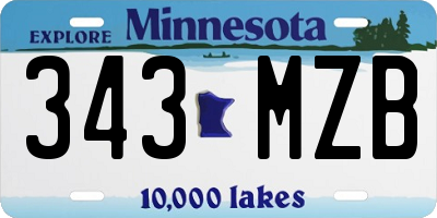 MN license plate 343MZB