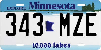 MN license plate 343MZE