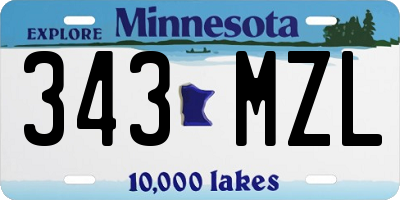 MN license plate 343MZL