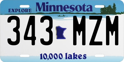 MN license plate 343MZM